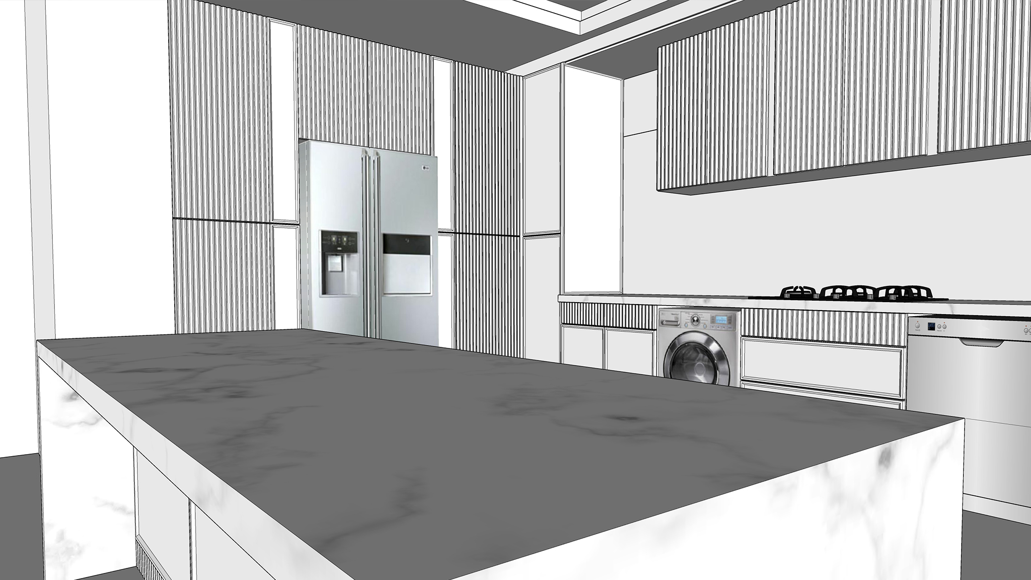 Before طراحی داخلی - آشپزخانه نئوکلاسیک